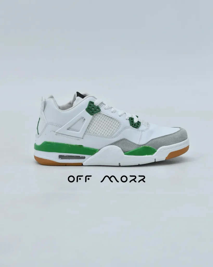 کفش روزمره نایک جردن 4 سفید سبز nike air jordan 4
