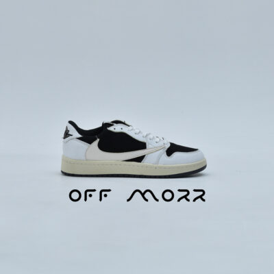 کفش روزمره نایک جردن تراویس ساق کوتاه مشکی سفید nike jordan travis scott low