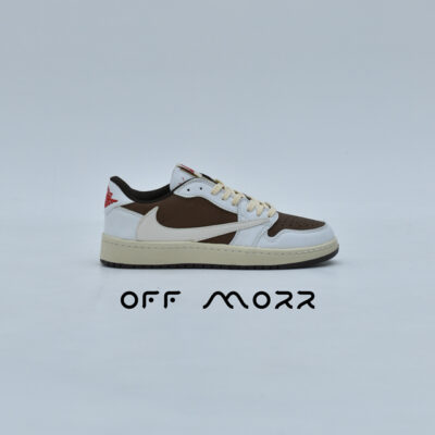 کفش روزمره نایک جردن تراویس ساق کوتاه سفید کرم nike jordan travis scott low