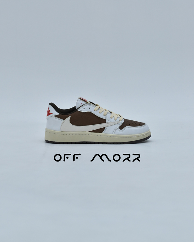 کفش روزمره نایک جردن تراویس ساق کوتاه سفید کرم nike jordan travis scott low