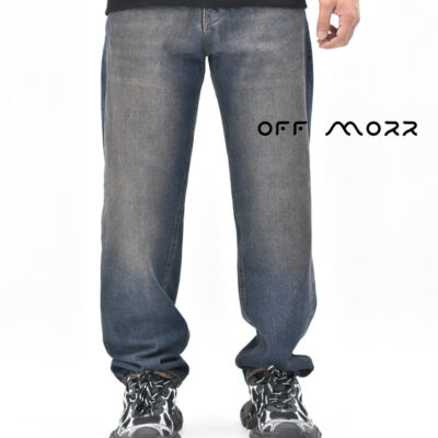 شلوار بگ آبی تیره کثیف jack and jones bagstyle