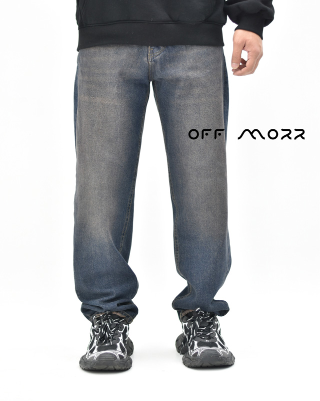شلوار بگ آبی تیره کثیف jack and jones bagstyle