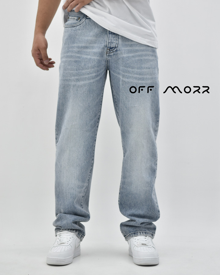 شلوار نیم بگ آبی کثیف شور رادو pull&bear nimbag