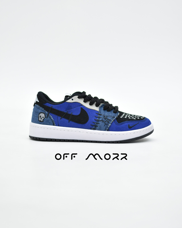 کفش مردانه نایک جردن 1 وودو آبی مشکی nike jordan 1 voodoo