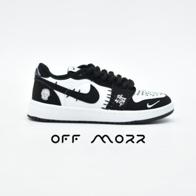 کفش مردانه نایک جردن 1 وودو مشکی سفید nike jordan 1 voodoo