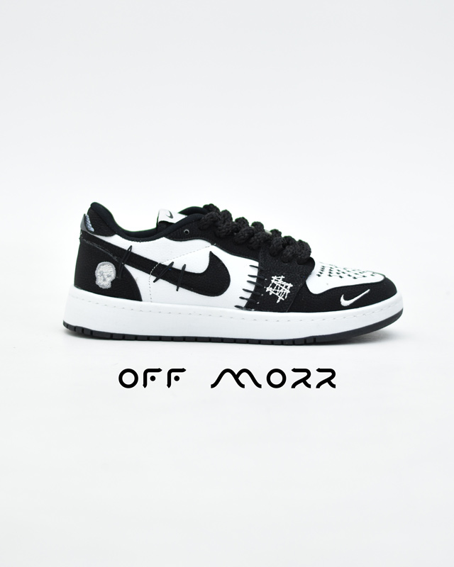 کفش مردانه نایک جردن 1 وودو مشکی سفید nike jordan 1 voodoo