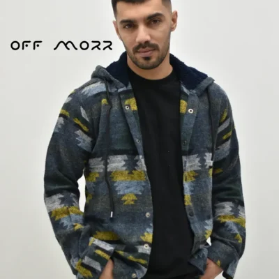 پیراهن کلاهدار نفتی طرح دار DIYAKO shirt