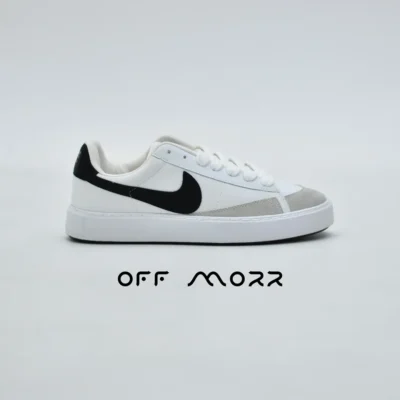 کفش نایک بلیزر ساق کوتاه سفید مشکی طوسی Nike blazer low