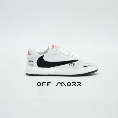 کفش نایک جردن تراویس اسکات ساق کوتاه سفید مشکی Nike jordan travis
