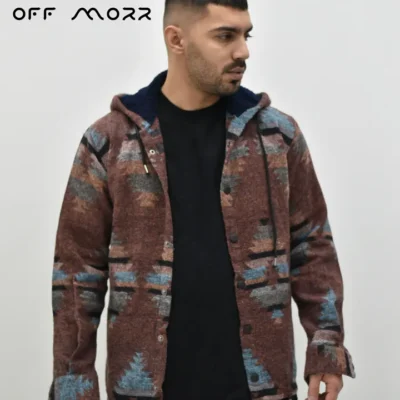 پیراهن کلاهدار قهوه‌ای سوخته DIYAKO shirt