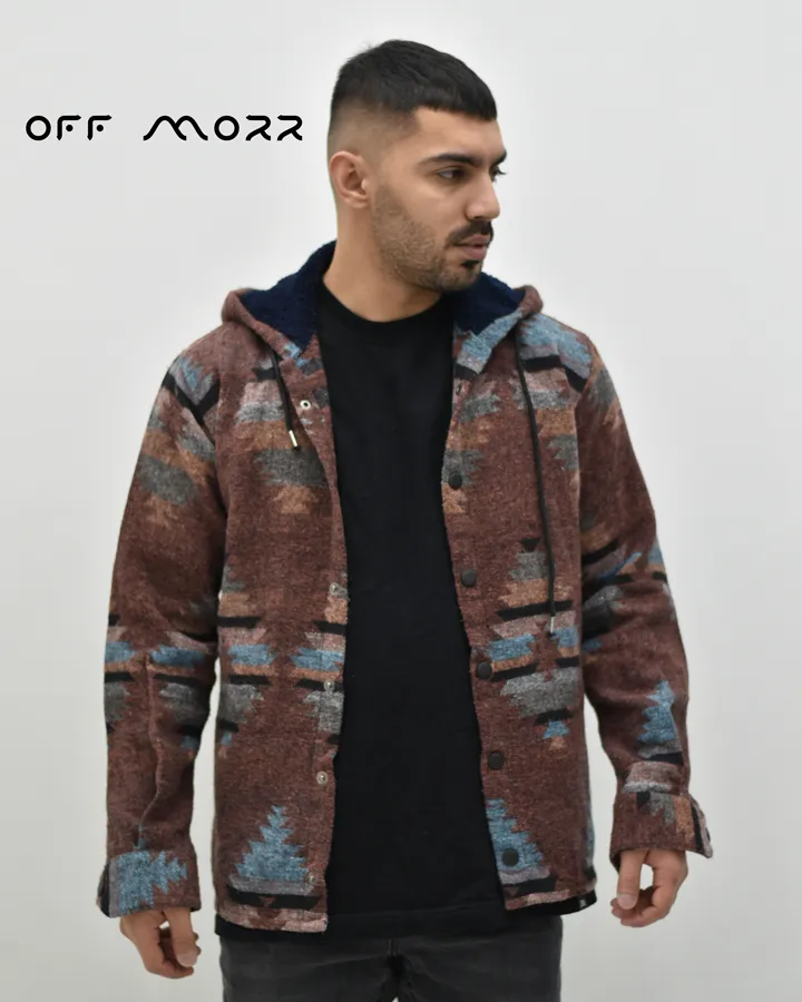 پیراهن کلاهدار قهوه‌ای سوخته DIYAKO shirt