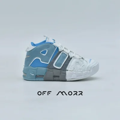 کفش نایک ایر آپ تمپو آبی طوسی سفید nike air uptempo