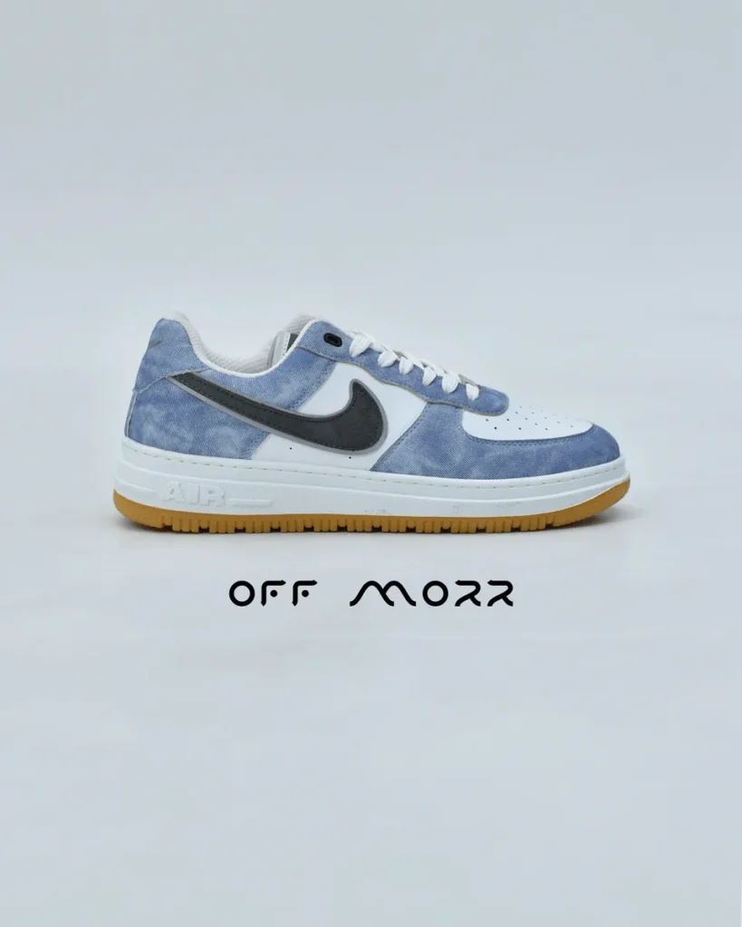 کفش مردانه نایک ایرفورس 1 سفید نفتی روشن nike air force 1
