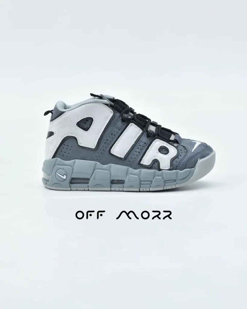 کفش نایک ایر آپ تمپو طوسی سفید Nike air uptempo