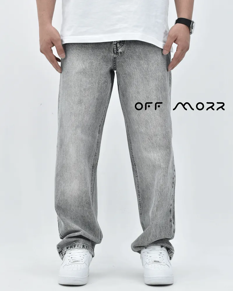 شلوار نیم بگ طوسی روشن ساده nimbag DG DENIM