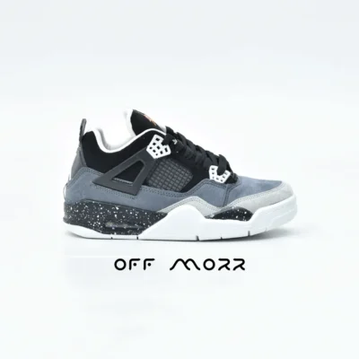 کفش نایک جردن 4 طوسی مشکی کاستوم Nike Air Jordan 4