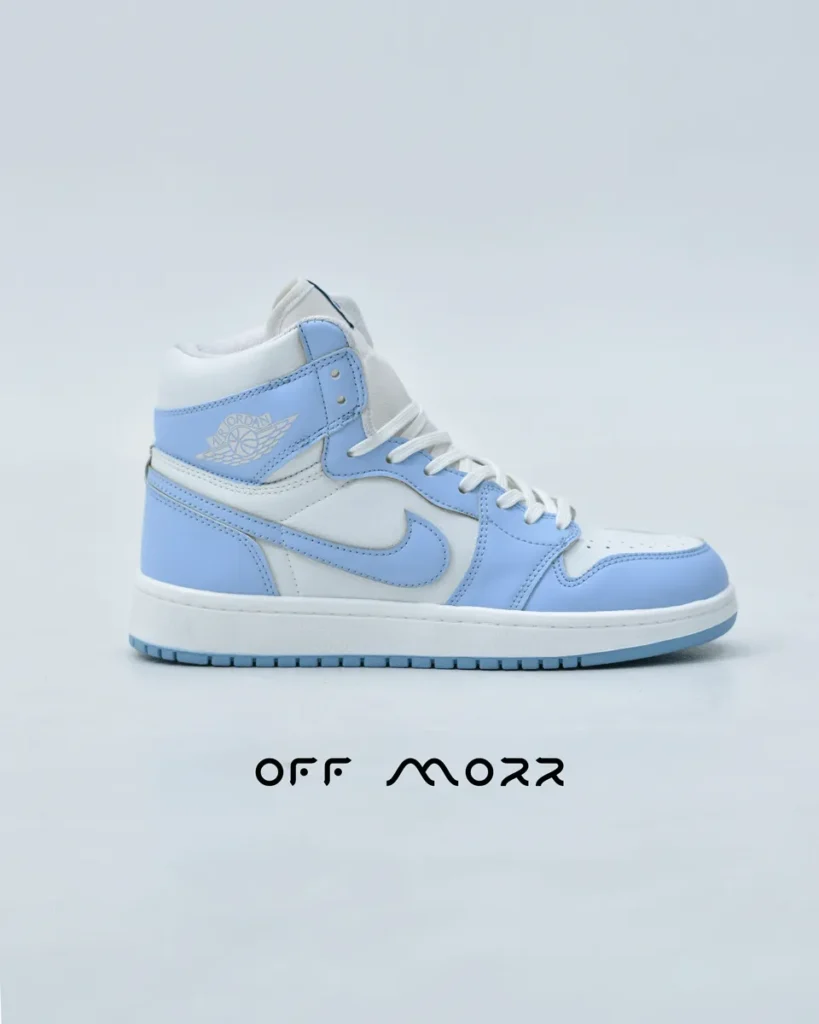 کفش نایک ایر جردن 1 سفید آبی Nike Air Jordan 1