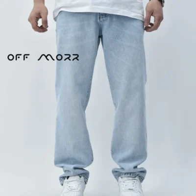 شلوار نیم بگ آبی روشن nimbag Bershka