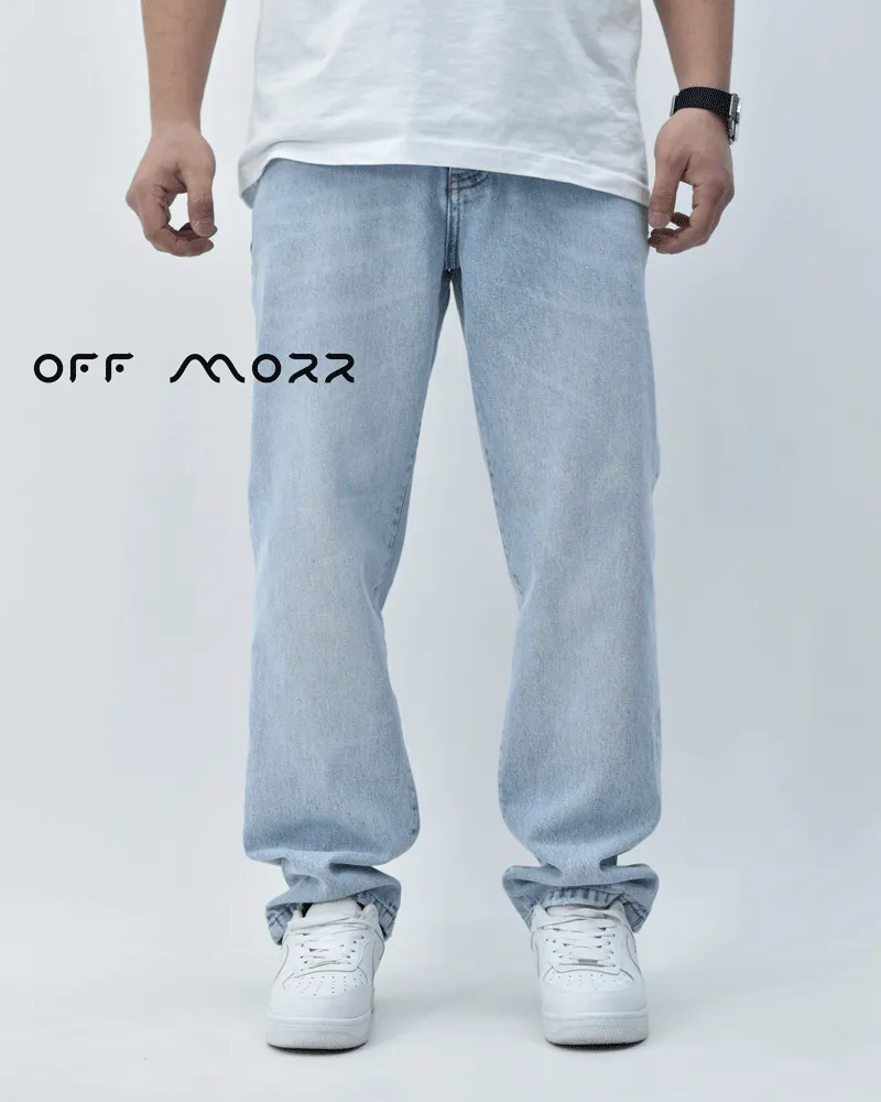 شلوار نیم بگ آبی روشن nimbag Bershka
