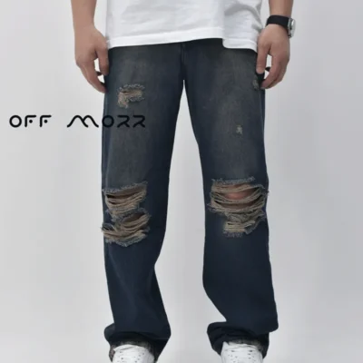 شلوار بگ استایل آبی نفتی زانو زاپ bagstyle G-STAR RAW