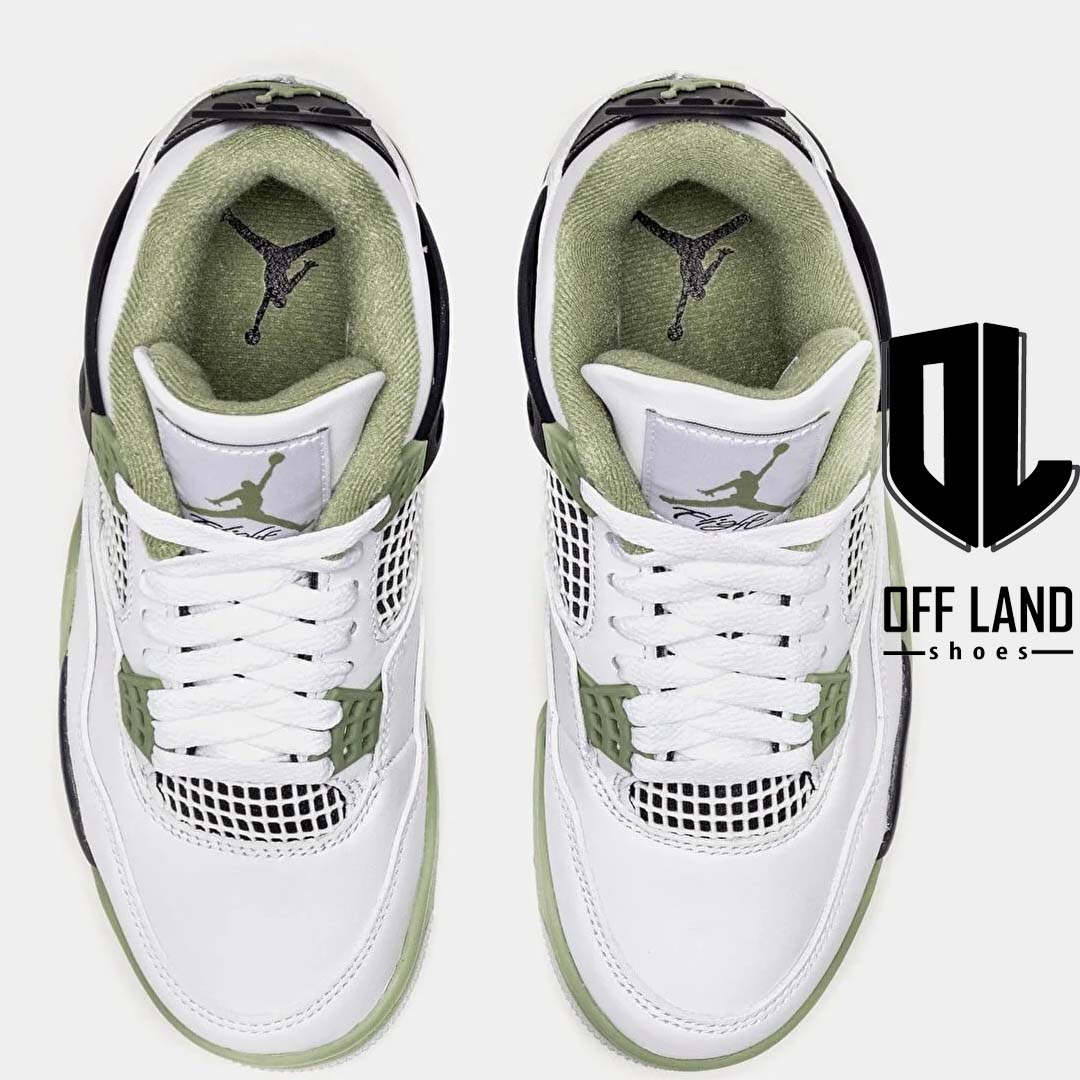 کفش اسپورت سفید سبز نایک ایر جردن 4 رترو سی فوم Nike Air Jordan 4 Retro Seafoam