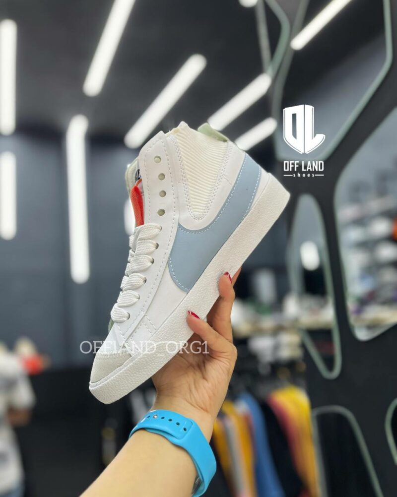 خرید کفش روزمره های کپی نایک بلیزر جامبو سفید آبی Nike Blazer Mid 77 Jumbo