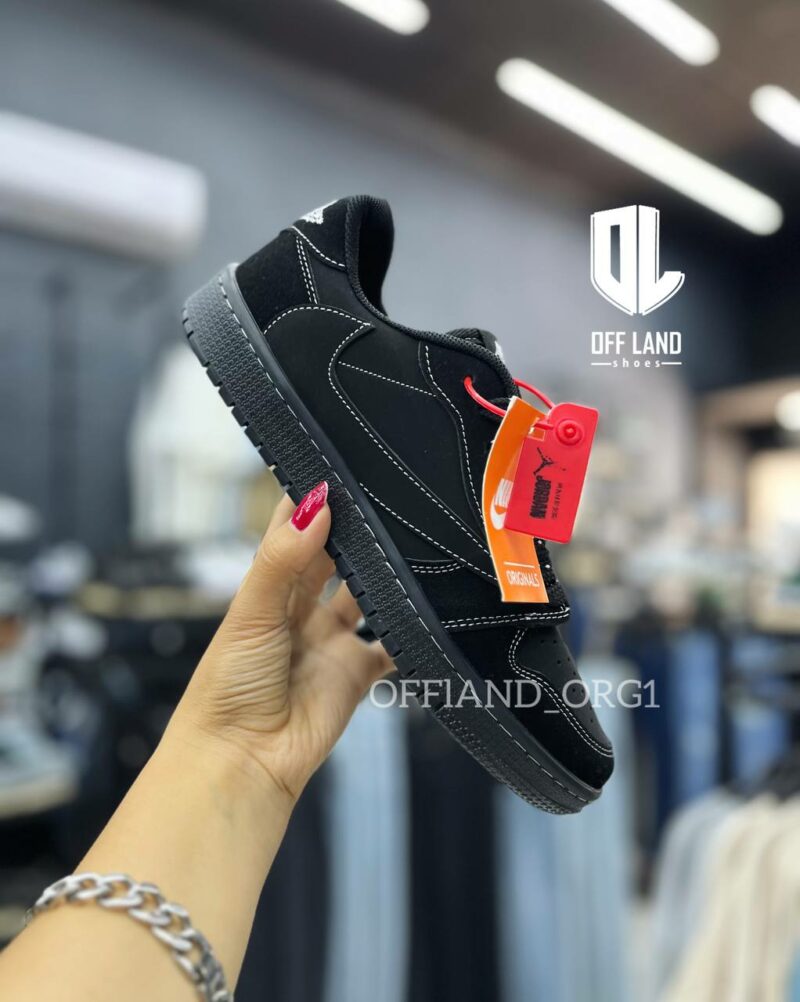 کفش های کپی نایک جردن تراویس لو بلک فانتوم مشکی nike jordan 1 travis scott low black