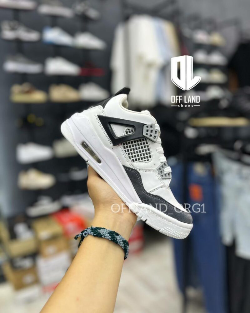 کفش روزمره زنانه نایک جردن 4 سفید طوسی nike jordan 4