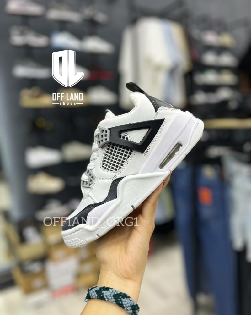 خرید کفش روزمره زنانه نایک جردن 4 سفید طوسی nike jordan 4