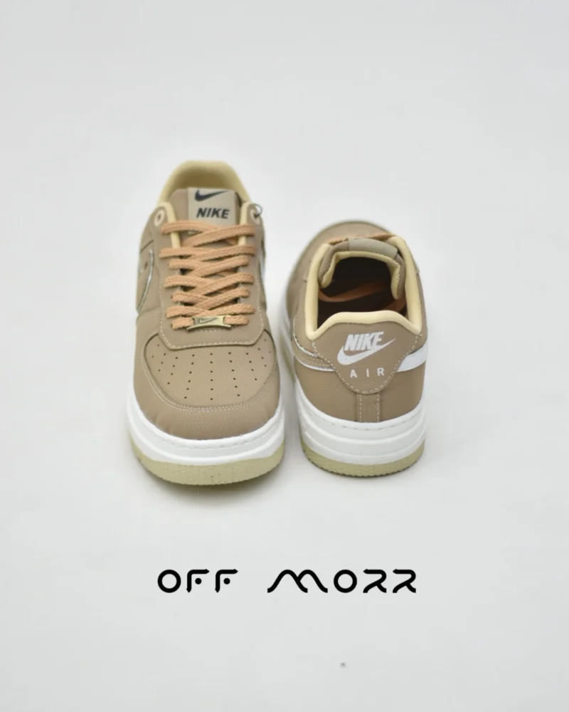 کفش مردانه نایک ایرفورس 1 قهوه ای سفید nike air force 1