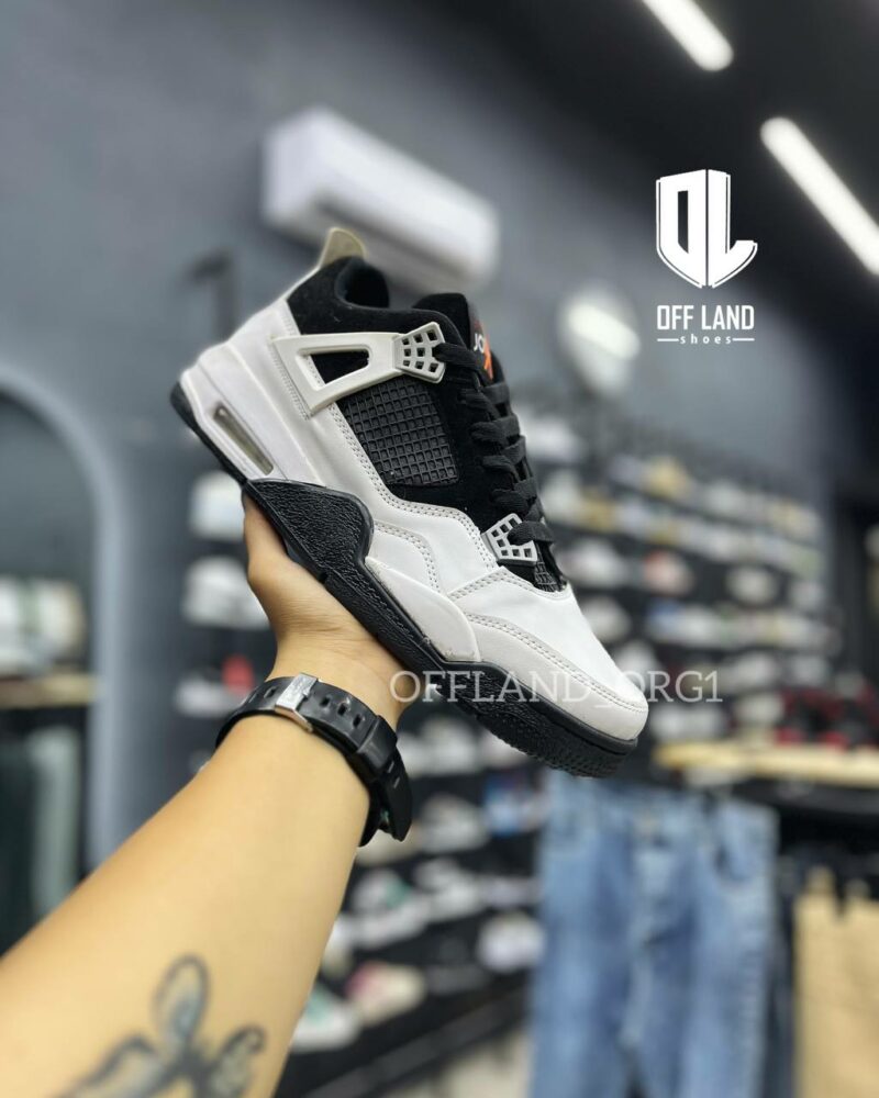 کفش مردانه نایک جردن 4 سفید مشکی nike jordan 4