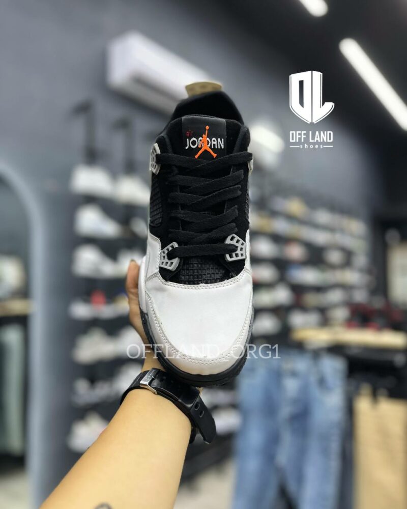 کفش مردانه نایک جردن 4 سفید مشکی nike jordan 4