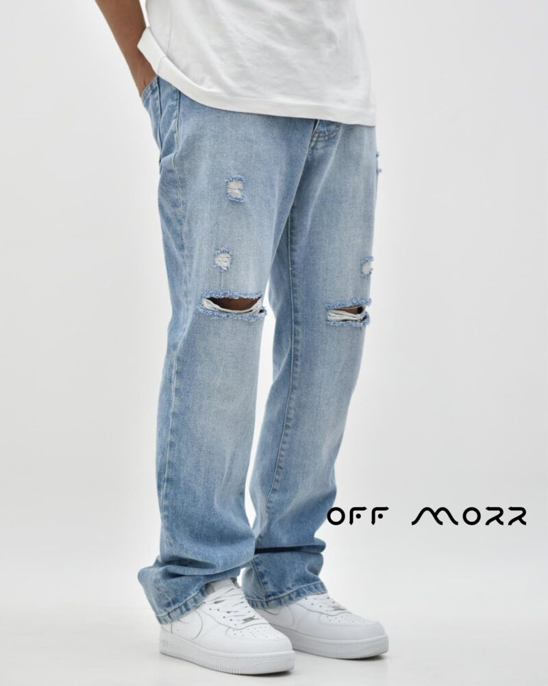 شلوار بوتکات آبی زاپ Bootcut