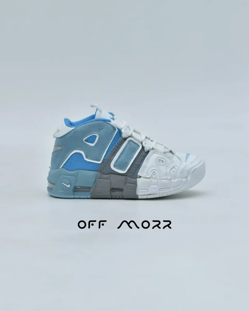 کفش نایک ایر آپ تمپو آبی طوسی سفید nike air uptempo