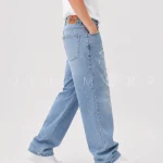 شلوار جین مردانه نیم بگ آبی کم زاپ زارا